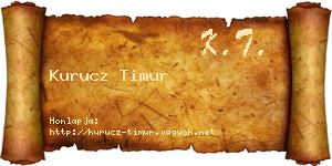 Kurucz Timur névjegykártya